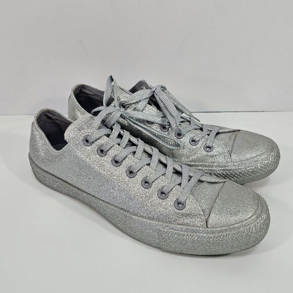 Converse Chuck Taylor All Star Silver Glitter Low Top Sneakers Unisex M 11 W 13 main image 4
